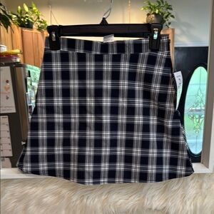 Tween Diva Navy and White Plaid Skort